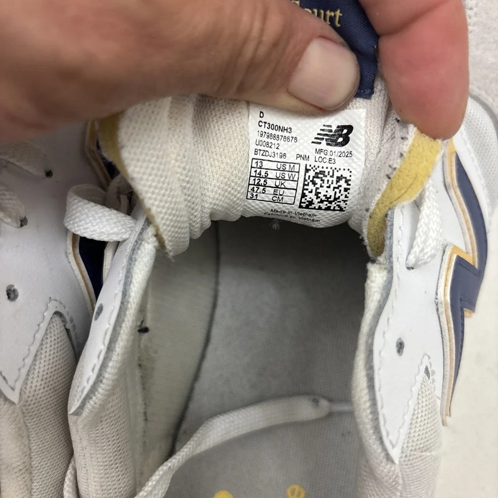 Size 13 - New Balance 300 Court White Navy
